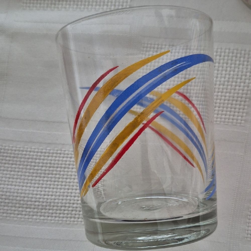 Vintage Multicolor Set Of 6 Juice Glass Set - Picture 11 of 16